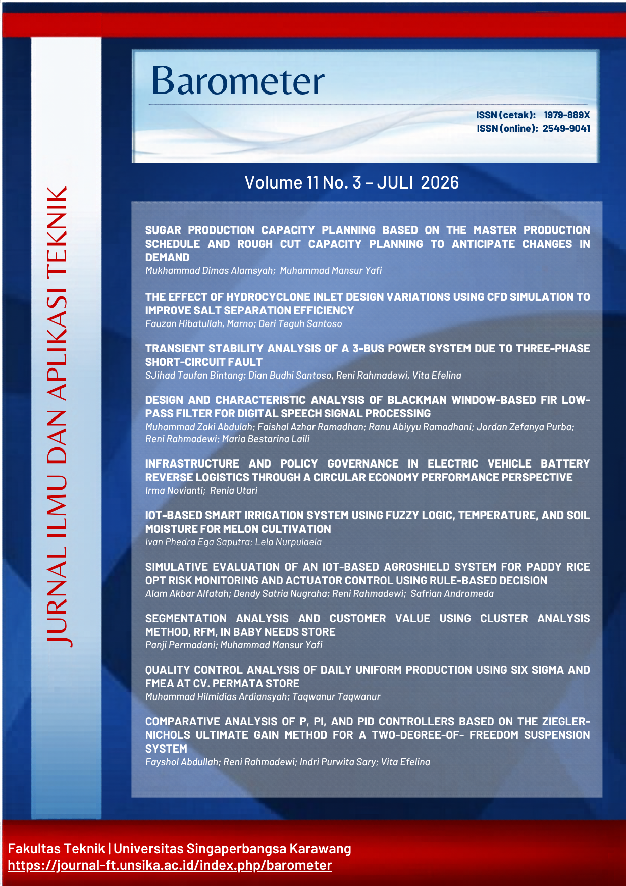 					View Vol. 11 No. 3 (2026): Barometer: Jurnal Ilmu dan Aplikasi Teknik
				